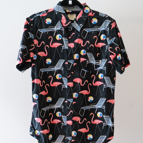 vans short sleeve button up tropical pool party - Picture 4 of 7